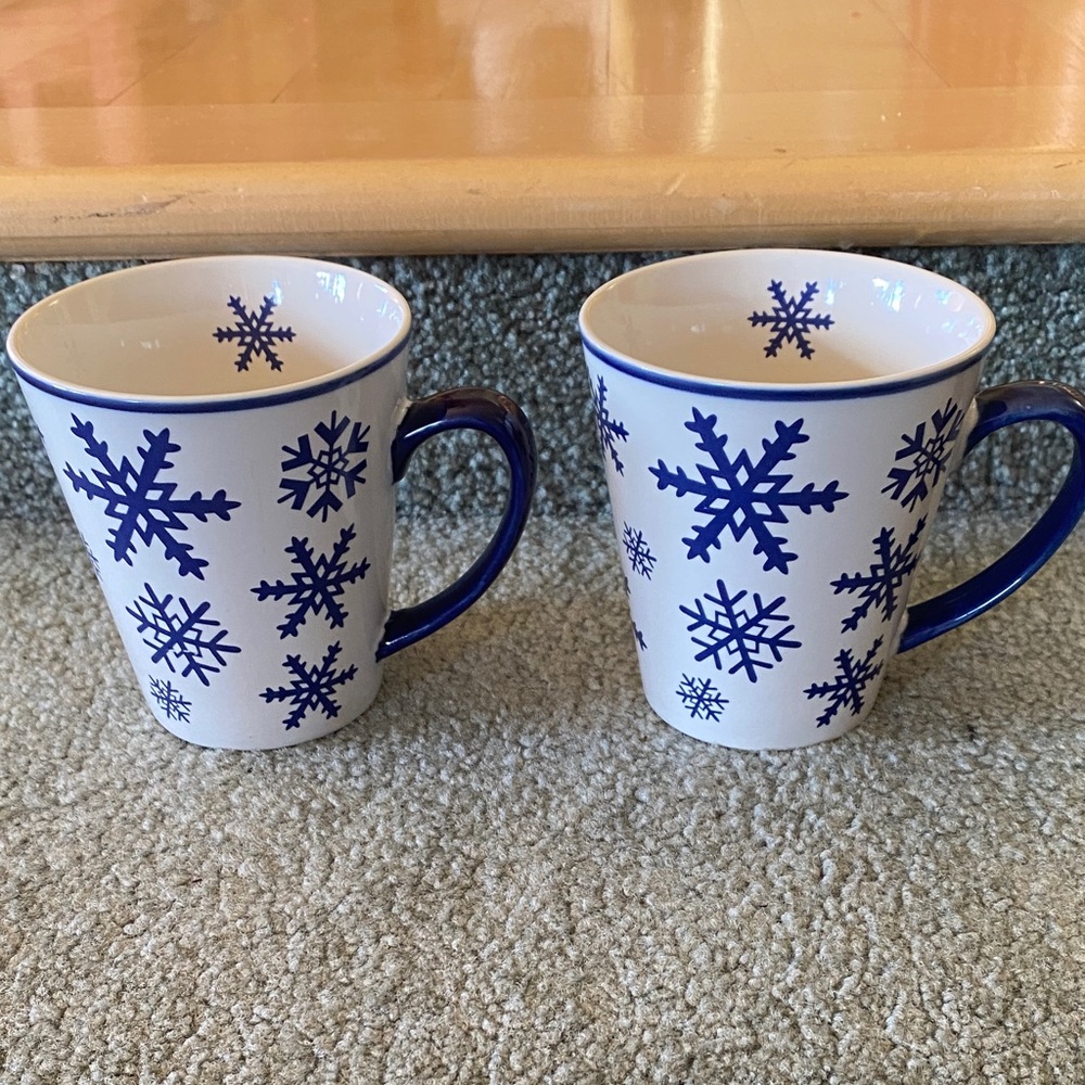 Blue Snowflake Mugs